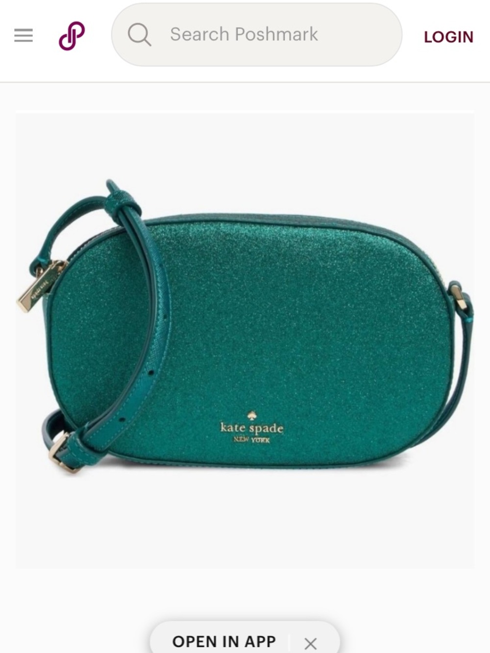 kate spade Teal Glitter Oval Crossbody Bag - Picture 2 of 7